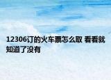 12306订的火车票怎么取 看看就知道了没有