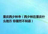 重庆西少林寺（西少林在重庆什么地方 你居然不知道）