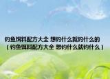 钓鱼饵料配方大全 想钓什么就钓什么的（钓鱼饵料配方大全 想钓什么就钓什么）