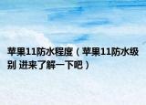 苹果11防水程度（苹果11防水级别 进来了解一下吧）