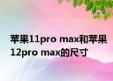 苹果11pro max和苹果12pro max的尺寸
