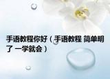 手语教程你好（手语教程 简单明了 一学就会）