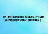 两只鹿的寓意和象征 你知道多少个动物（两只鹿的寓意和象征 你知道多少）