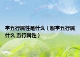 字五行属性是什么（服字五行属什么 五行属性）