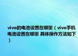 vivo的电池设置在哪里（vivo手机电池设置在哪里 具体操作方法如下）