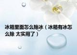 冰箱里面怎么除冰（冰箱有冰怎么除 太实用了）