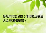 冬瓜羊肉怎么做（羊肉冬瓜做法大全 味道很赞吧）