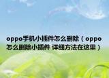 oppo手机小插件怎么删除（oppo怎么删除小插件 详细方法在这里）