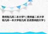 贵州有几所二本大学?（贵州省二本大学有几所一本大学有几所 走进贵州的大学）