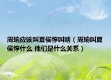 周瑜应该叫夏侯惇叫啥（周瑜叫夏侯惇什么 他们是什么关系）