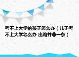 考不上大学的孩子怎么办（儿子考不上大学怎么办 出路并非一条）