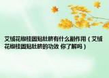 艾绒花椒桂圆贴肚脐有什么副作用（艾绒花椒桂圆贴肚脐的功效 你了解吗）