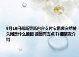 9月18日最新更新内容支付宝借呗突然被关闭是什么原因 原因有五点 详细情况介绍