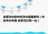 全屋净水的中央净水器重要吗（中央净水作用 家里可以有一台）