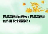 西瓜霜喷剂的药效（西瓜霜喷剂的作用 快来看看吧）