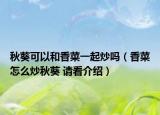 秋葵可以和香菜一起炒吗（香菜怎么炒秋葵 请看介绍）