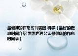 最健康的作息时间表图 科学（最好的做息时间介绍 看看世界公认最健康的作息时间表）