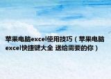 苹果电脑excel使用技巧（苹果电脑excel快捷键大全 送给需要的你）