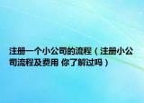 注册一个小公司的流程（注册小公司流程及费用 你了解过吗）