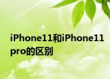 iPhone11和iPhone11pro的区别