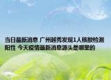 当日最新消息 广州越秀发现1人核酸检测阳性 今天疫情最新消息源头是哪里的