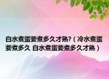 白水煮蛋要煮多久才熟?（冷水煮蛋要煮多久 白水煮蛋要煮多久才熟）