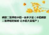 磷酸二氢钾喷水稻一亩多少量（水稻磷酸二氢钾啥时候喷 让水稻大量增产）