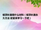 楼顶补漏用什么材料（楼顶补漏永久方法 赶紧来学习一下吧）