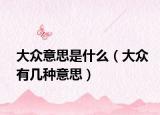 大众意思是什么（大众有几种意思）