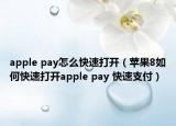 apple pay怎么快速打开（苹果8如何快速打开apple pay 快速支付）