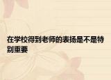 在学校得到老师的表扬是不是特别重要