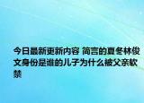 今日最新更新内容 简言的夏冬林俊文身份是谁的儿子为什么被父亲软禁