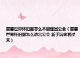 魔兽世界怀旧服怎么不能退出公会（魔兽世界怀旧服怎么退出公会 新手玩家看过来）