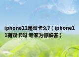 iphone11是双卡么?（iphone11有双卡吗 专家为你解答）