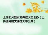 上传照片显示文件过大怎么办（上传图片时文件过大怎么办）