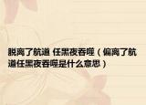 脱离了航道 任黑夜吞噬（偏离了航道任黑夜吞噬是什么意思）