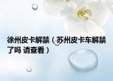 徐州皮卡解禁（苏州皮卡车解禁了吗 请查看）