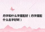 丹字和什么字搭配好（丹字搭配什么名字好听）