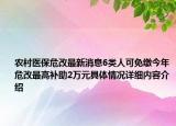 农村医保危改最新消息6类人可免缴今年危改最高补助2万元具体情况详细内容介绍