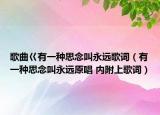 歌曲巜有一种思念叫永远歌词（有一种思念叫永远原唱 内附上歌词）