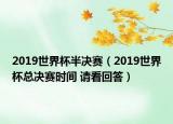 2019世界杯半决赛（2019世界杯总决赛时间 请看回答）