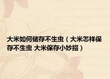 大米如何储存不生虫（大米怎样保存不生虫 大米保存小妙招）