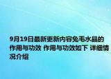 9月19日最新更新内容兔毛水晶的作用与功效 作用与功效如下 详细情况介绍