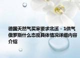 德国天然气买家要求北溪－1供气 俄罗斯什么态度具体情况详细内容介绍
