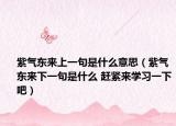 紫气东来上一句是什么意思（紫气东来下一句是什么 赶紧来学习一下吧）