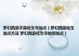 梦幻西游手游化生寺加点（梦幻西游化生加点方法 梦幻西游化生寺如何加点）