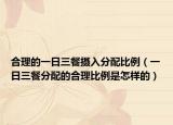 合理的一日三餐摄入分配比例（一日三餐分配的合理比例是怎样的）