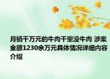 月销千万元的牛肉干里没牛肉 涉案金额1230余万元具体情况详细内容介绍