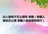出入境单子怎么填写 泰国（泰国入境单怎么填 泰国入境单填写技巧）