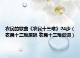 农民的歌曲《农民十三难》24步（农民十三难原唱 农民十三难歌词）